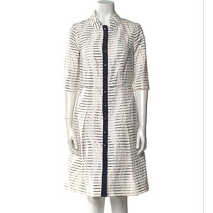 carolina herrerra striped midi lenght dress size 16